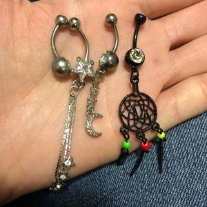 Bundle of 4 belly rings